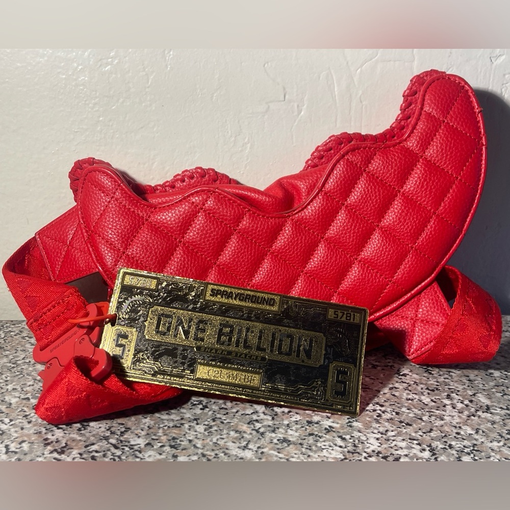 Sprayground Red Leather Waist Bag Brand New With Tags